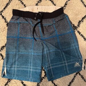 ZeroXposur Blue Plaid Swim Trunks